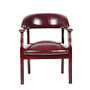 Boss Office Products Traditional Tufted Conference Chair, 31 inch;H x 24 inch;W x 26 inch;D, Mahogany Frame, Oxblood Vinyl