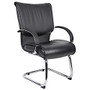 Boss; Executive Mid-Back Guest Chair, 39 1/2 inch;H x 27 inch;W x 27 inch;D, Black/Chrome