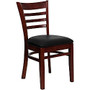 Flash Furniture HERCULES Ladder Back Restaurant Chair, Black/Mahogany