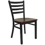 Flash Furniture HERCULES Ladder Back Restaurant Chair, Mahogany/Black