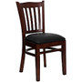 Flash Furniture HERCULES Vertical Slat Back Restaurant Chair, Black/Mahogany