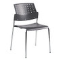 Global; Sonic Armless Chair, 33 inch;H x 21 1/2 inch;D x 21 1/2 inch;D, Gray/Chrome