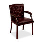 HON; 6545 Leg Base Guest Chair, 35 3/4 inch;H x 25 inch;W x 27 1/2 inch;D, Mahogany Frame, Oxblood Fabric