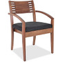 Lorell Guest Chair - Fabric Black Seat - Solid Wood Frame - Four-legged Base - Walnut - 23.3 inch; Width x 23.8 inch; Depth x 34 inch; Height