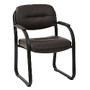 Office Star&trade; Work Smart&trade; Visitor's Chair, Faux Leather, Black/Espresso