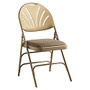 Samsonite; XL Fanback Folding Chairs, Fabric, Neutral/Neutral, Set Of 4