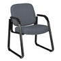OFM Guest Chair With Fabric Seat And Back, 34 inch;H x 24 inch;W x 27 inch;D, Black Frame, Gray Fabric