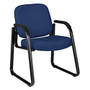 OFM Guest Chair With Fabric Seat And Back, 34 inch;H x 24 inch;W x 27 inch;D, Black Frame, Navy Blue Fabric