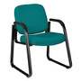 OFM Guest Chair With Fabric Seat And Back, 34 inch;H x 24 inch;W x 27 inch;D, Black Frame, Teal Fabric