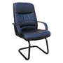 OFM Leatherette Guest Chair, 42 1/2 inch;H x 26 inch;W x 22 inch;D, Black Frame, Black Leather