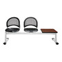 OFM Moon Series Beam Seating, 2 Polypropylene Seats, 1 Table, 33 3/4 inch;H x 73 1/4 inch;W x 21 1/2 inch;D, Black/Gray