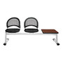 OFM Moon Series Beam Seating, 2 Vinyl Seats, 1 Table, 33 3/4 inch;H x 73 1/4 inch;W x 21 1/2 inch;D, Black/Gray