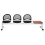 OFM Moon Series Beam Seating, 3 Fabric Seats, 1 Table, 33 3/4 inch;H x 97 3/4 inch;W x 21 1/2 inch;D, Black/Gray