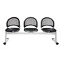 OFM Moon Series Beam Seating, 3 Vinyl Seats, 33 3/4 inch;H x 73 1/4 inch;W x 21 1/2 inch;D, Black/Gray