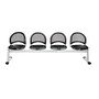 OFM Moon Series Beam Seating, 4 Polypropylene Seats, 33 3/4 inch;H x 97 3/4 inch;W x 21 1/2 inch;D, Black/Gray