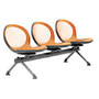 OFM Net Series Beam Seating, NB-3, 3 Seats, 30 inch;H x 83 inch;W x 24 3/4 inch;D, Orange/Gray