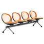 OFM Net Series Beam Seating, NB-4, 4 Seats, 30 inch;H x 109 inch;W x 24 3/4 inch;D, Orange/Gray