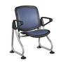 OFM ReadyLink Row Seating, Starter Seat, 35 inch;H x 26 1/2 inch;W x 20 inch;D, Silver Frame, Blue Fabric