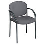 OFM Stackable Guest Chair With Fabric Seat And Back, 35 inch;H x 24 inch;W x 19 1/2 inch;D, Black Frame, Gray Fabric