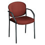 OFM Stackable Guest Chair With Fabric Seat And Back, 35 inch;H x 24 inch;W x 19 1/2 inch;D, Black Frame, Wine Fabric