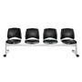 OFM Star Series Beam Seating, 34 1/2 inch;H x 97 3/4 inch;W x 2 1/2 inch;D, Black/Silver, 4 Seats