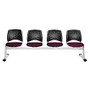 OFM Star Series Beam Seating, 34 1/2 inch;H x 97 3/4 inch;W x 2 1/2 inch;D, Burgundy/Silver, 4 Seats