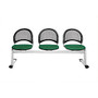 OFM Stars And Moon Beam Seating Unit With 3 Seats, Forest Green