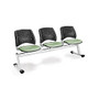 OFM Stars And Moon Beam Seating Unit With 3 Seats, Sage Green