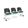 OFM Stars And Moon Beam Seating Unit With 3 Seats, Shamrock Green