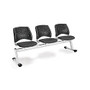 OFM Stars And Moon Beam Seating Unit With 3 Seats, Slate Gray