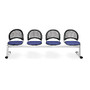 OFM Stars And Moon Beam Seating Unit With 4 Seats, Colonial Blue