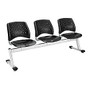 OFM Stars Series Beam Seating, 3 Polypropylene Seats, 34 1/2 inch;H x 73 1/4 inch;W x 21 1/2 inch;D, Black/Gray