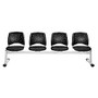 OFM Stars Series Beam Seating, 4 Vinyl Seats, 34 1/2 inch;H x 97 3/4 inch;W x 21 1/2 inch;D, Black/Gray