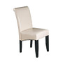 OSP Designs Parsons Bonded Leather Desk Chair, Cream/Espresso