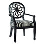 Powell; Home Fashions Striped Spider Back Chair, Black/White