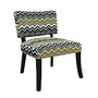 Powell; Home Fashions Zig Zag Armless Chair, Multicolor/Black