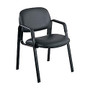 Safco; Cava; Straight-Leg Vinyl Guest Chair, 32 1/2 inch;H x 22 1/2 inch;W x 24 inch;D, Black Frame, Black Fabric