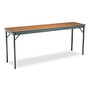 Barricks Special Size Folding Table, Rectangle, 30 inch;H x 72 inch;W x 18 inch;D, Black/Walnut