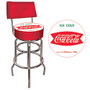 Coca-Cola; Bar Stool With Back, Ice Cold, Red