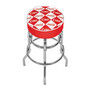 Coca-Cola; Bar Stool, Checker, Red