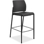 HON Armless Cafe Height Stool - Fabric Black Seat - Fabric Black Back - Steel Textured Black Frame - Four-legged Base - 23.3 inch; Width x 21.3 inch; Depth x 31.4 inch; Height