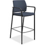 HON Fixed Arms Multipurpose Cafe Stool - Fabric Cerulean Seat - Fabric Cerulean Back - Steel Textured Black Frame - Four-legged Base - 23.3 inch; Width x 21.3 inch; Depth x 31.3 inch; Height