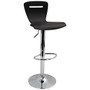 LumiSource H2 Bar Stool, 41 inch;H x 16 inch;W x 17 inch;D, Chrome/Black