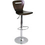 LumiSource H2 Bar Stool, 41 inch;H x 16 inch;W x 17 inch;D, Chrome/Espresso