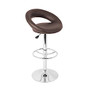 LumiSource Posh Bar Stool, 39 inch;H x 21 1/2 inch;W x 19 1/2 inch;D, Chrome/Brown