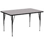 Flash Furniture Rectangular Activity Table, 30 1/4 inch;H x 30 inch;W x 72 inch;D, Gray/Chrome