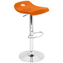 LumiSource Surf Bar Stool, 36 inch;H x 16 inch;W x 16 inch;D, Chrome/Orange