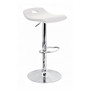 LumiSource Surf Bar Stool, 36 inch;H x 16 inch;W x 16 inch;D, Chrome/White