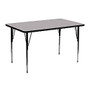 Flash Furniture Rectangular Activity Table, 30 1/8 inch;H x 24 inch;W x 48 inch;D, Gray/Chrome
