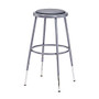 National Public Seating Adjustable Vinyl-Padded Stool, 25 - 32 1/2 inch;H, Gray